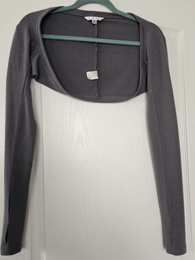 NWOT CAbi Slate Gray Long Sleeve Shrug/Arm Warmer S